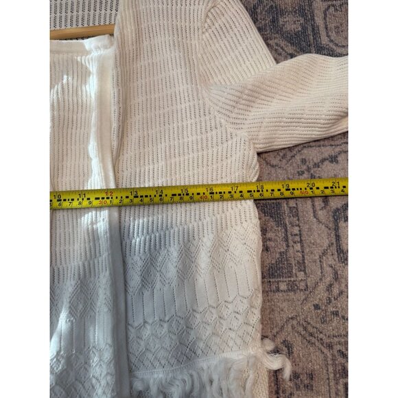 Lauren Ralph Lauren Women's Knitted Cardigan Sweater Large Fringe Long Sleeves - Picture 7 of 9